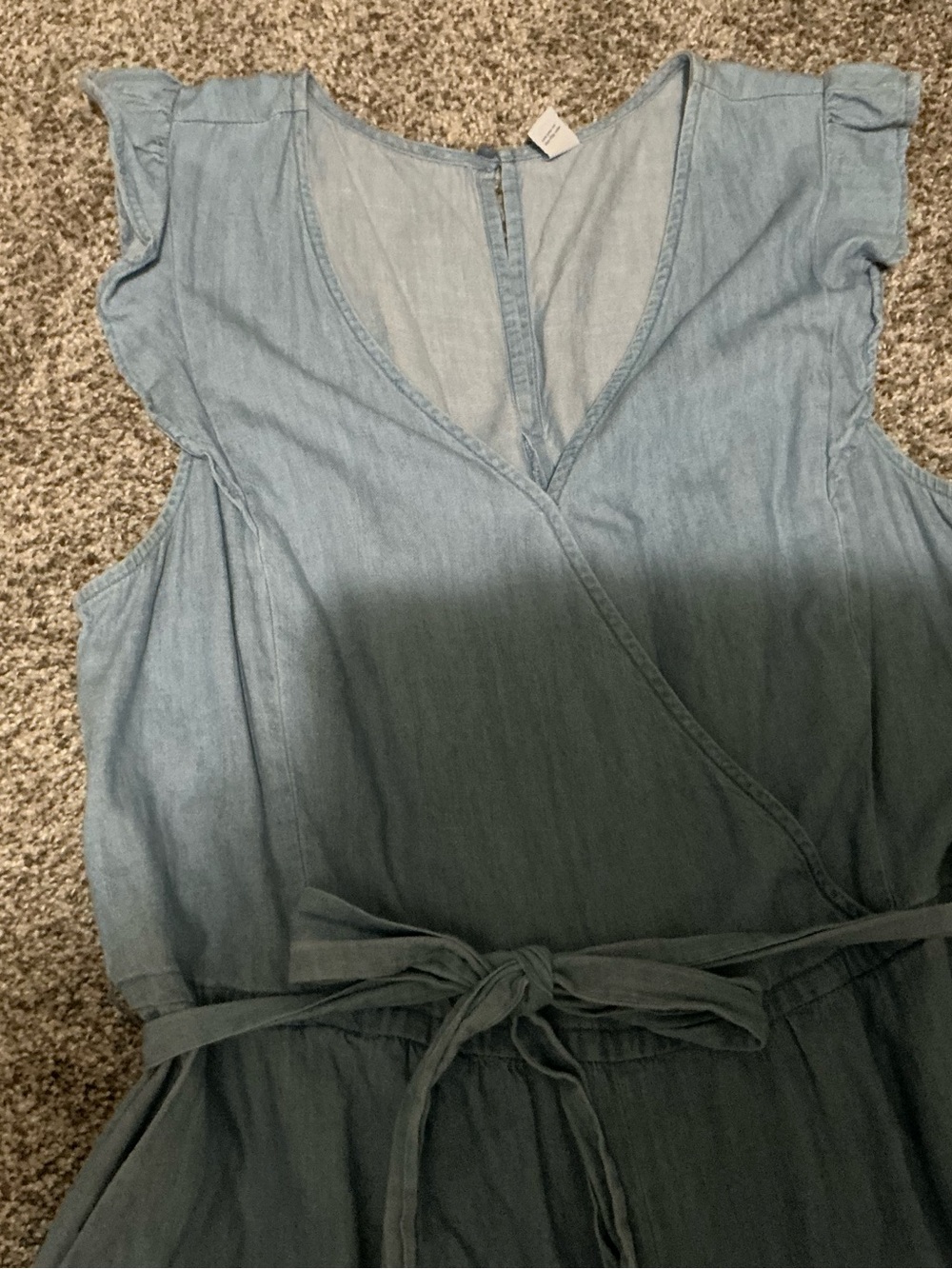 Old Navy Light Blue Sleeveless Wrap Romper with Tie Waist - Picture 4 of 6